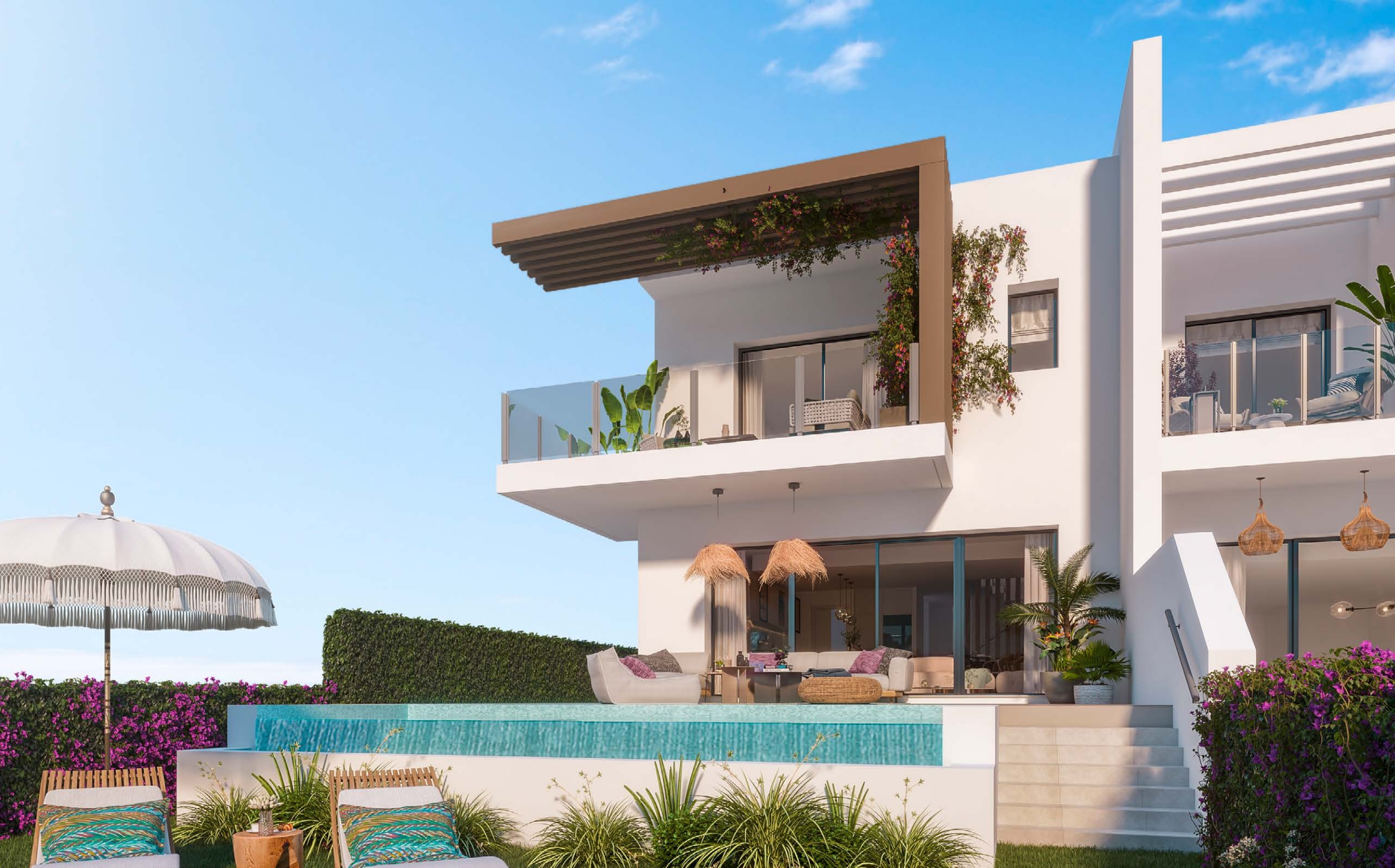 Terraced houses with 4 bedrooms in The Mijas Lagoons, Malaga