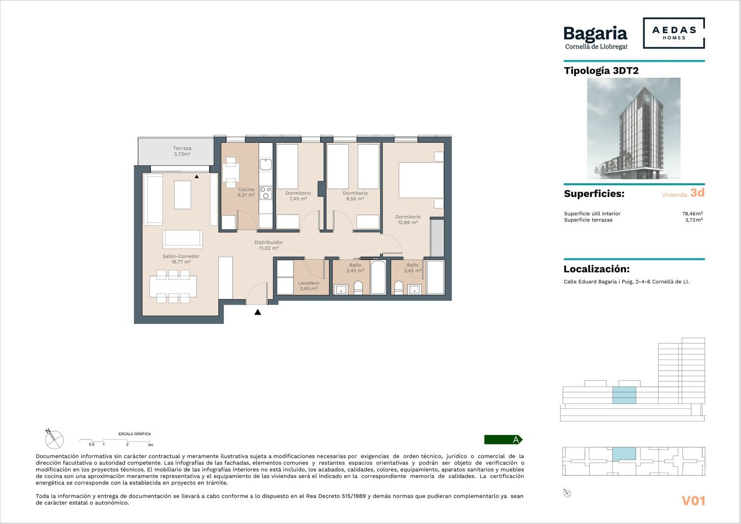Квартиры на продажу 3 bd in Корнелья-де-Ллобрегат, Барселона